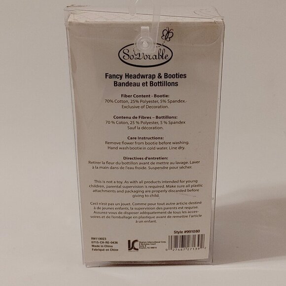 CUTE SO Dorable Fancy Headwrap & Booties Set 0-12 Months BABY NEWBORN Dress Up - Picture 4 of 8